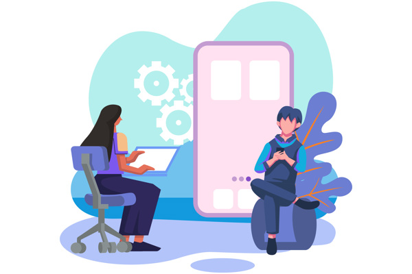 React Native Mobile App Flat Style Illustration Design