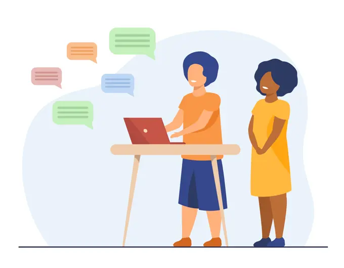 Kids Chatting Online